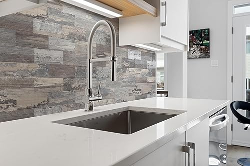 Miniatura 2 de Yipscazo Azulejo de pared compuesto de PVC 3D de 3 x 6 pulgadas para despegar y pegar en azulejos para cocina, baño, lavandería, chimenea (ceniza