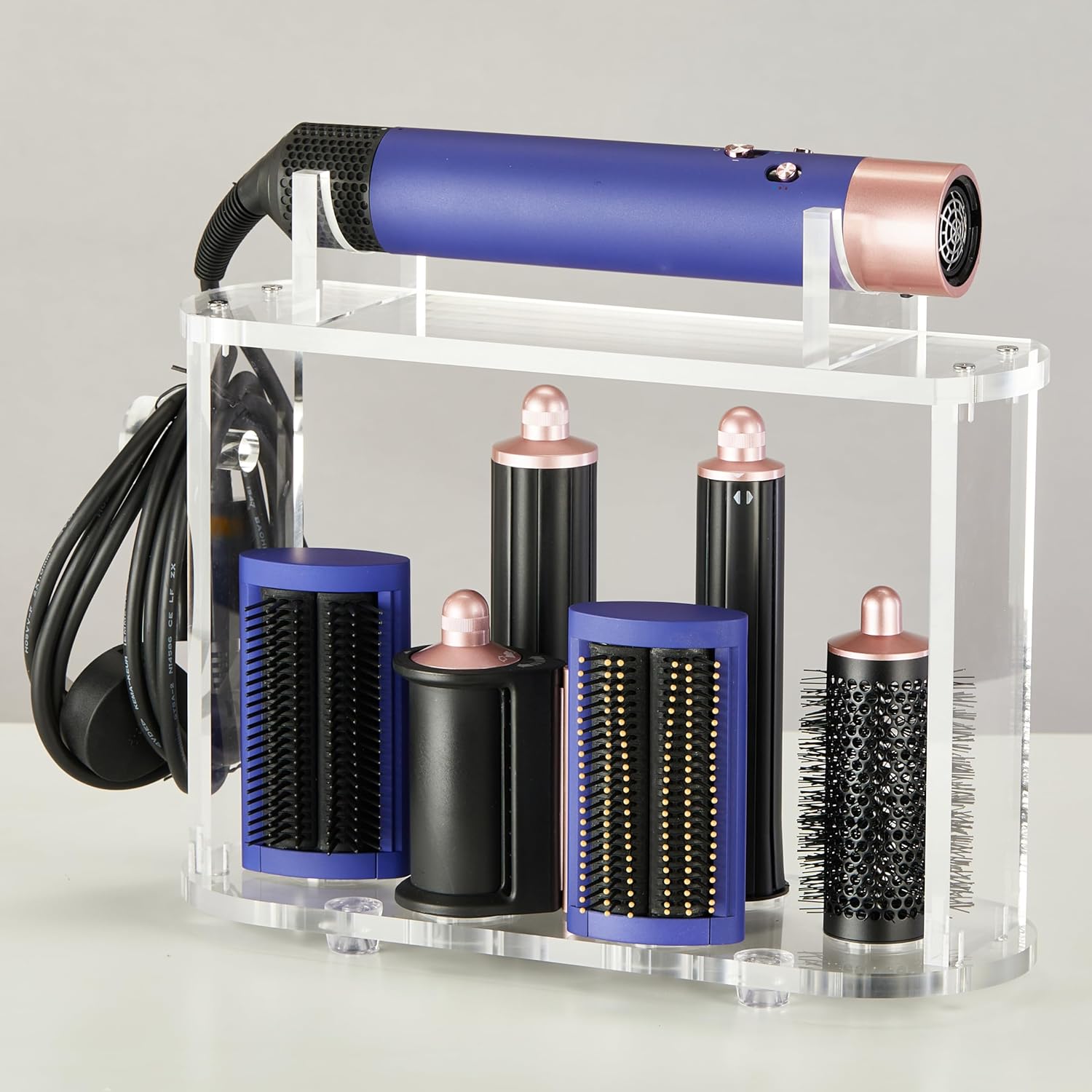 LifeLAZA Acrylic Holder and Organizer Compatible with Airwrap of Dyson and Airwrap Attachments, Airwrap Stand Storage, Countertop Airwrap Styler Rack Compatible with Airwrap Accessories LifeLAZA Acrylic Holder and Organizer Compatible with Airwrap of Dyson and Airwrap Attachments, Airwrap Stand Storage, Countertop Airwrap Styler Rack Compatible with Airwrap Accessories