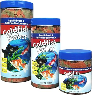 Goldfish Flakes, 42% Protein Premium Goldfish Flakes for Aquarium and Pond Fish. Also Good for Koi 7.0oz Canister