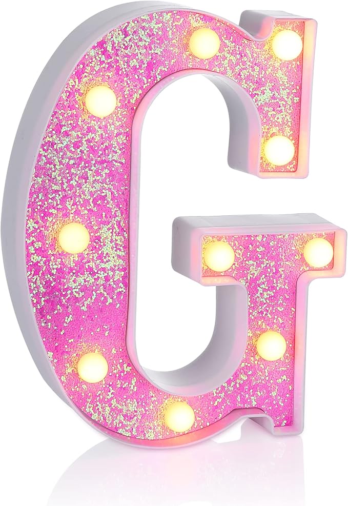 Amazon.com: Foaky Pink Light up Letters，Pink Party Decorations,Girls ...