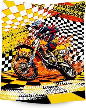 Blanket for Boys, Dirt Bike Blanket for Kids, Toddler Throw Gifts, Cool Plush Throw for Men & Adults, 60"x80"