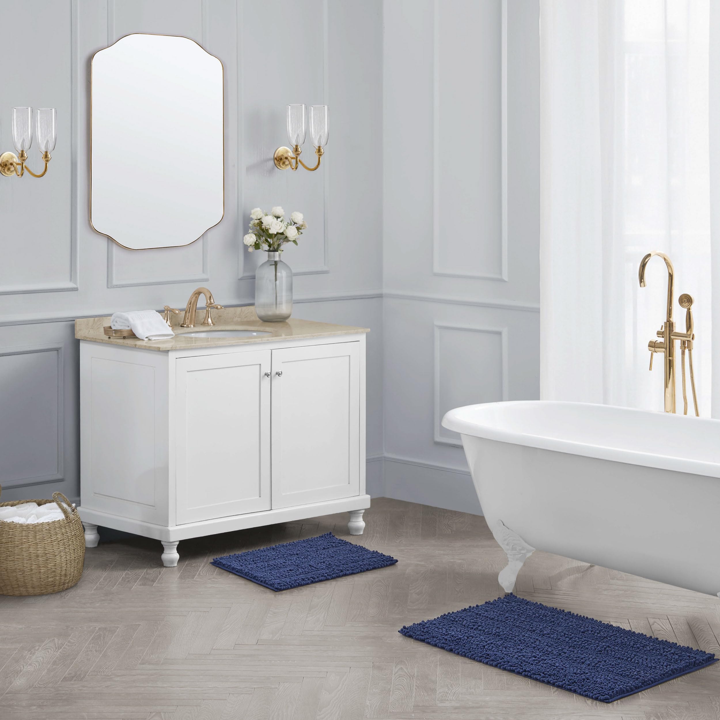 Amazon | Laura Ashley – Astor シェニール織バスマット | 2枚セット