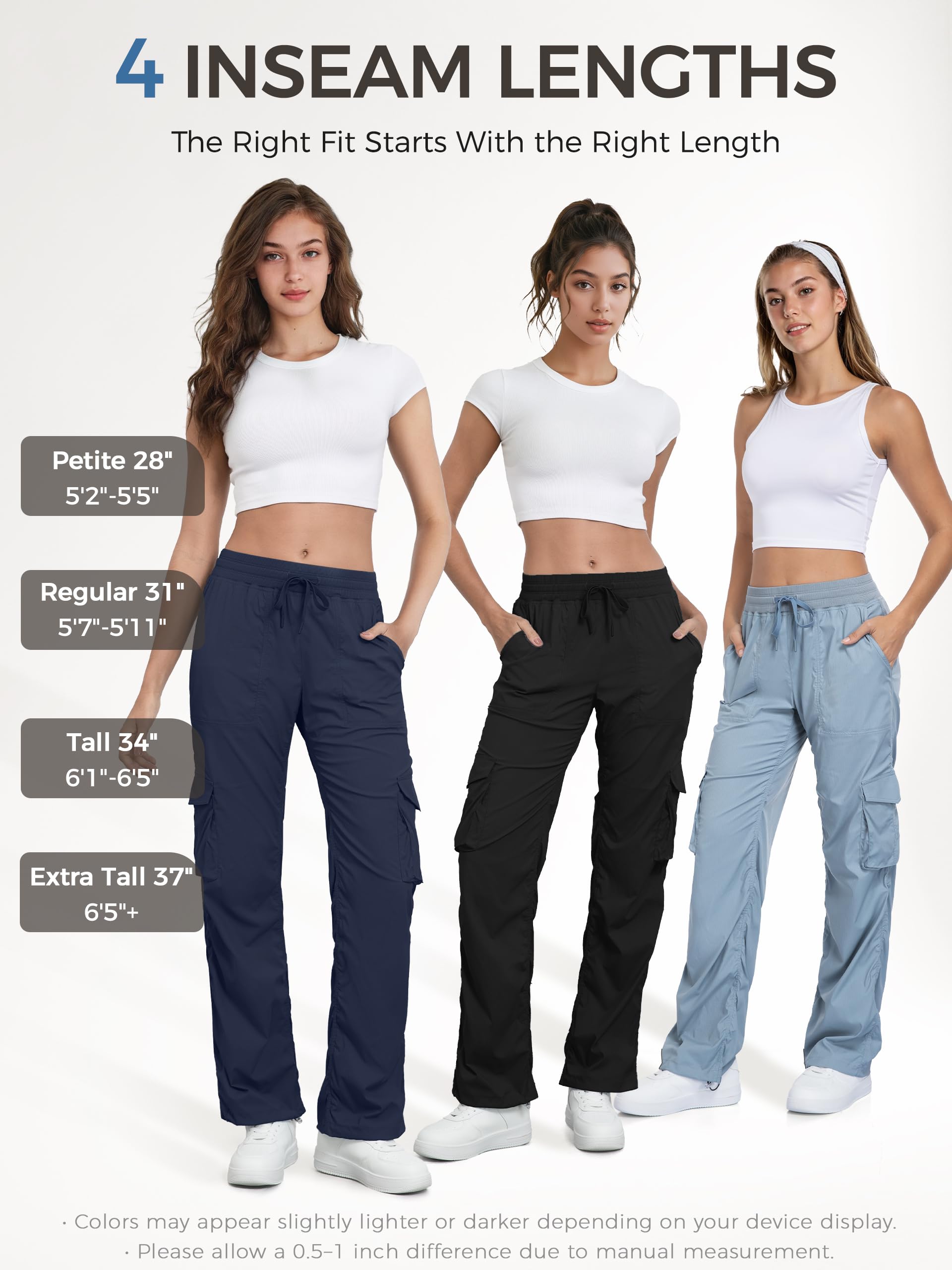 Tapata Leichte Cargo-Tanzstudio-Hose für Damen, 71cm/ 79cm/ 86cm, Innenbeinlänge, leicht, gerafft, gerades Bein, Trainingshose, Sporthose
