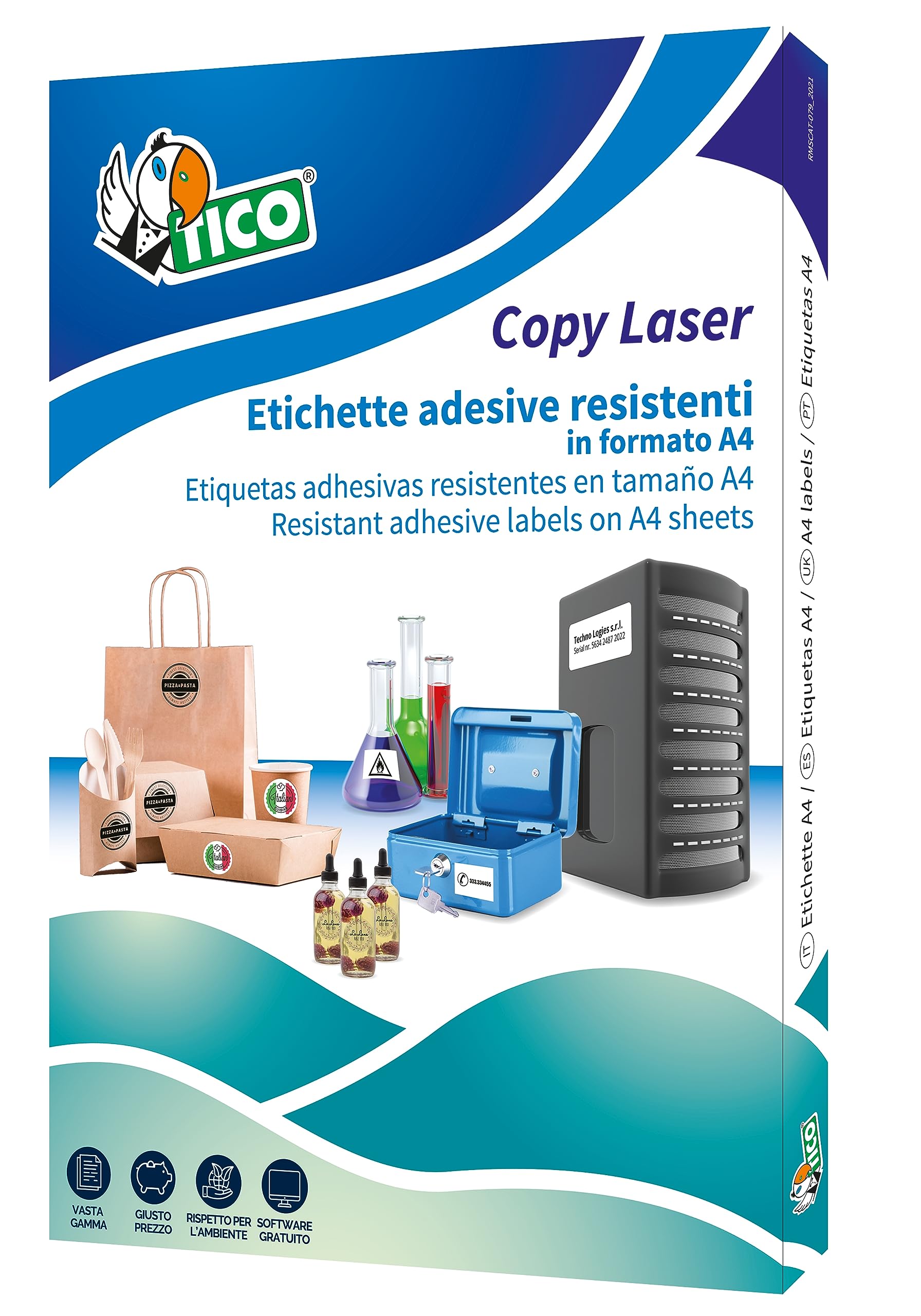 Etykiety Tico PC4-25, okrągłe, średnica 25, 100 FF, przezroczyste, 100 sztuk