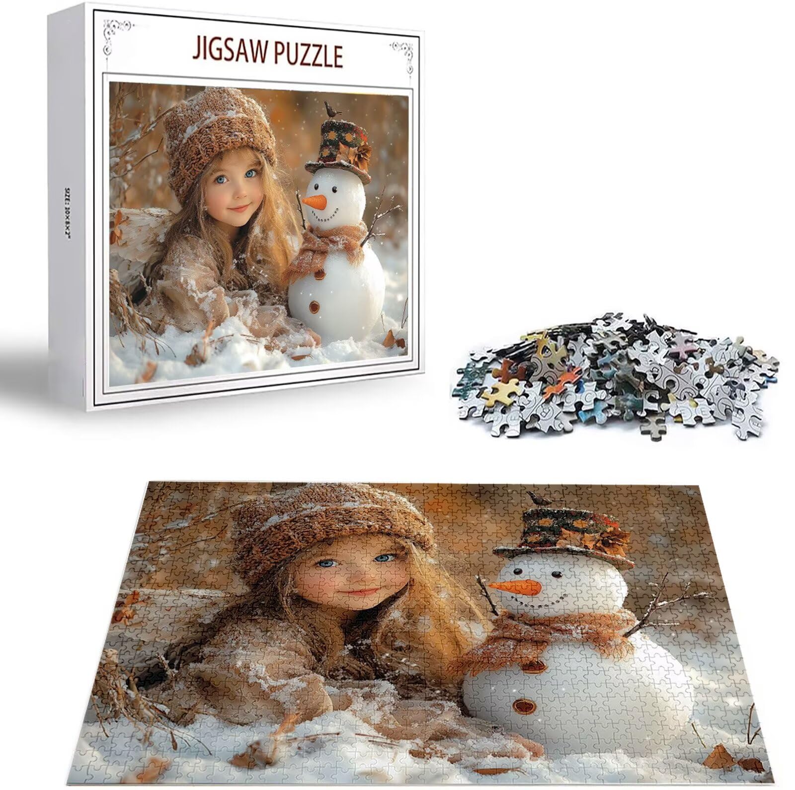 Puzzle Ragazza Puzzle 2000 Pezzi Jigsaw Adulti DIY Classici Gioco, Puzzles a Forma di Pupazzo di neve, Giochi Rilassamento e Intelligence per 14 Anni 100 x 70 cm/2000 pcs con Scatola Regalo B-3902