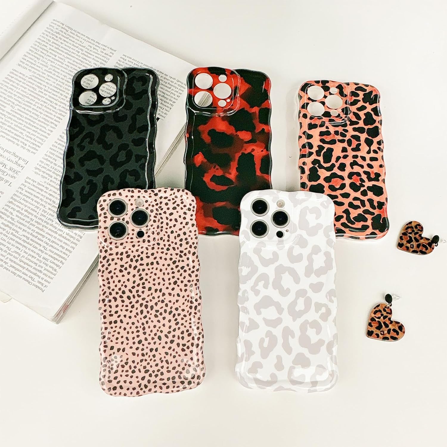 LAPOPNUT for iPhone 16 Pro 6.3'' Case,Fashion Curly Wave Frame Case with Cheetah Print Shockproof Soft TPU Protective Cover for Women Girls, Slim Anti Scratch Leopard Cover for iPhone 16 Pro,Black - Image 6