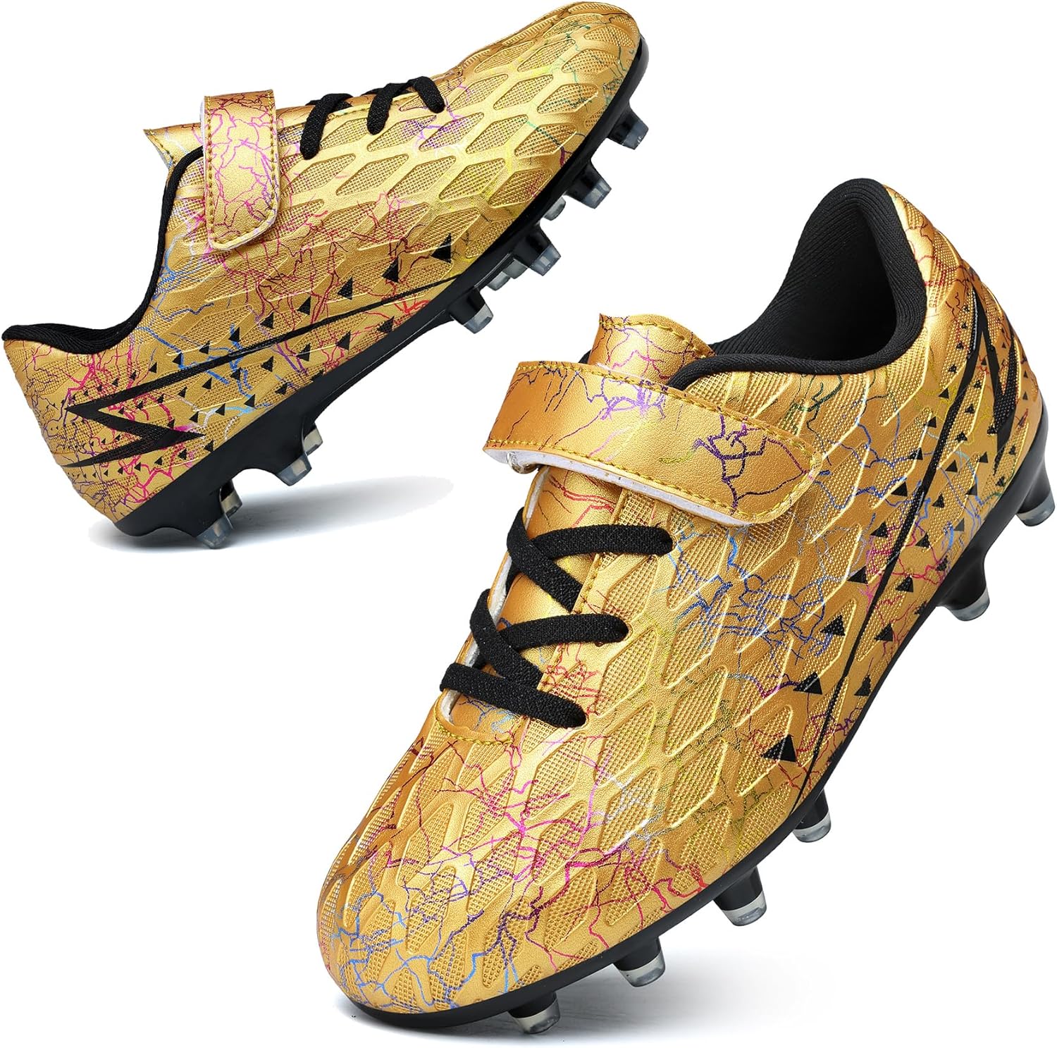 Hanani Boys Girls Soccer Cleats for Kids Football Shoes High Top Training Youth Football Cleats Outdoor/Indoor Athletic Turf Shoes