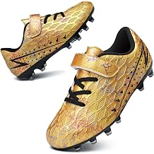 Hanani Boys Girls Soccer Cleats for Kids Football Shoes High Top Training Youth Football Cleats Outdoor/Indoor Athletic Turf Shoes