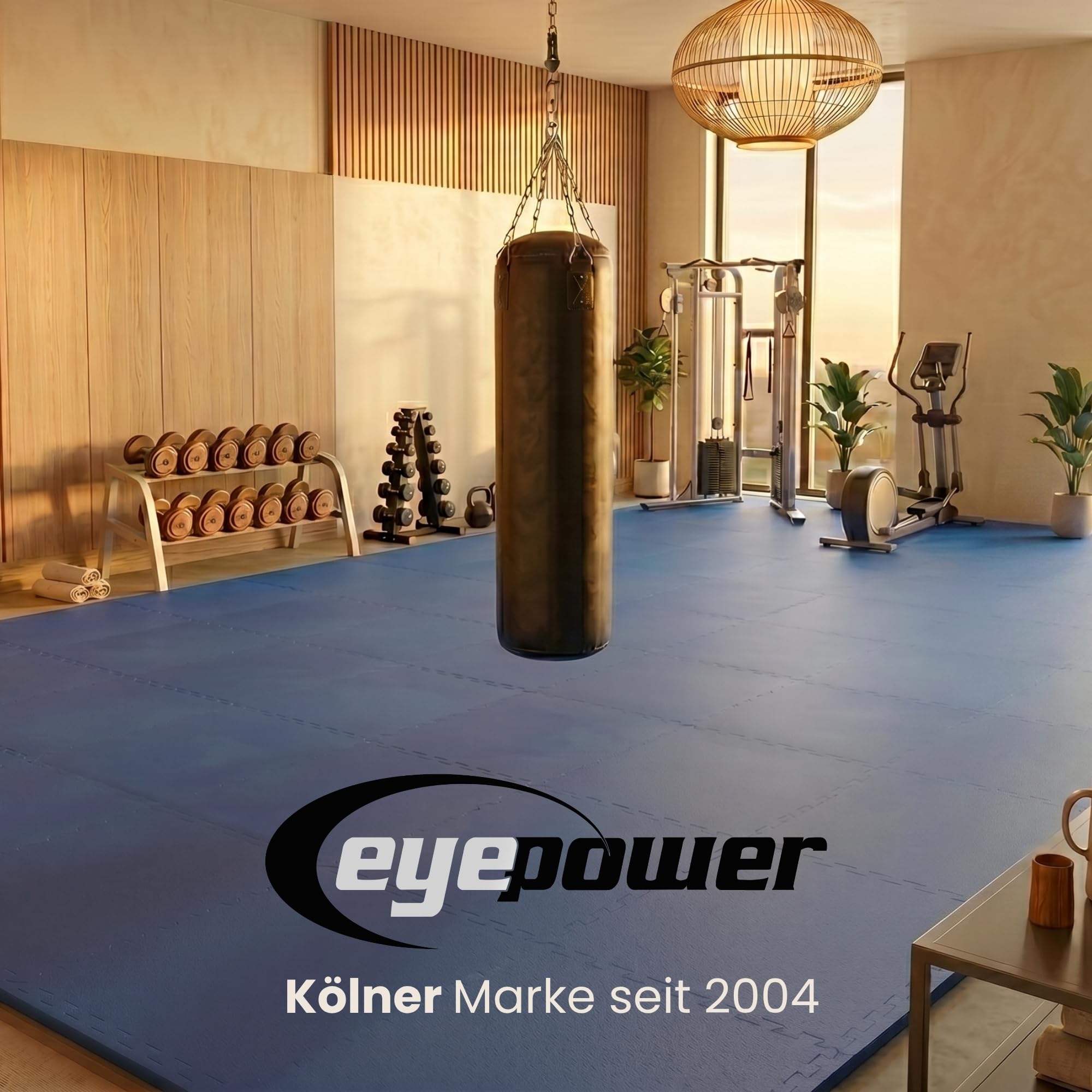 EYEPOWER EVA Kampfsportmatte 90x90x4 cm - zweifarbige dicke Turnmatte Fitness Sport Matte Fitnessraum - große Puzzlematte Fitnessmatte Sportmatte Bodenmatte - Matte für Sport Homegym