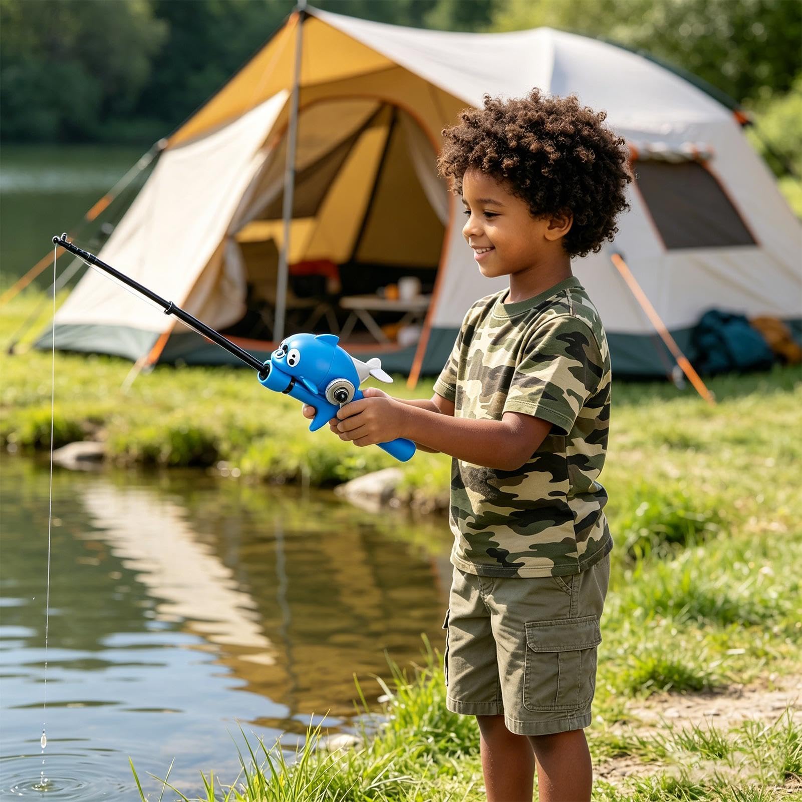 Caña De Pesca Para Niños Telescópica Con Mango Antideslizante Portátil | Caña De Pescar Con Carrete Para Ríos, Lagos, Riachuelos, Embalses, Niños, Jóvenes, Chicos, Chicas