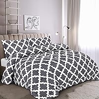 Vista 7 de Utopia Bedding - Juego de edredón Queen (gris) con 2 fundas de almohada - Juegos de edredón de cama - Edredón de plumón alternativo - Suave y cómodo