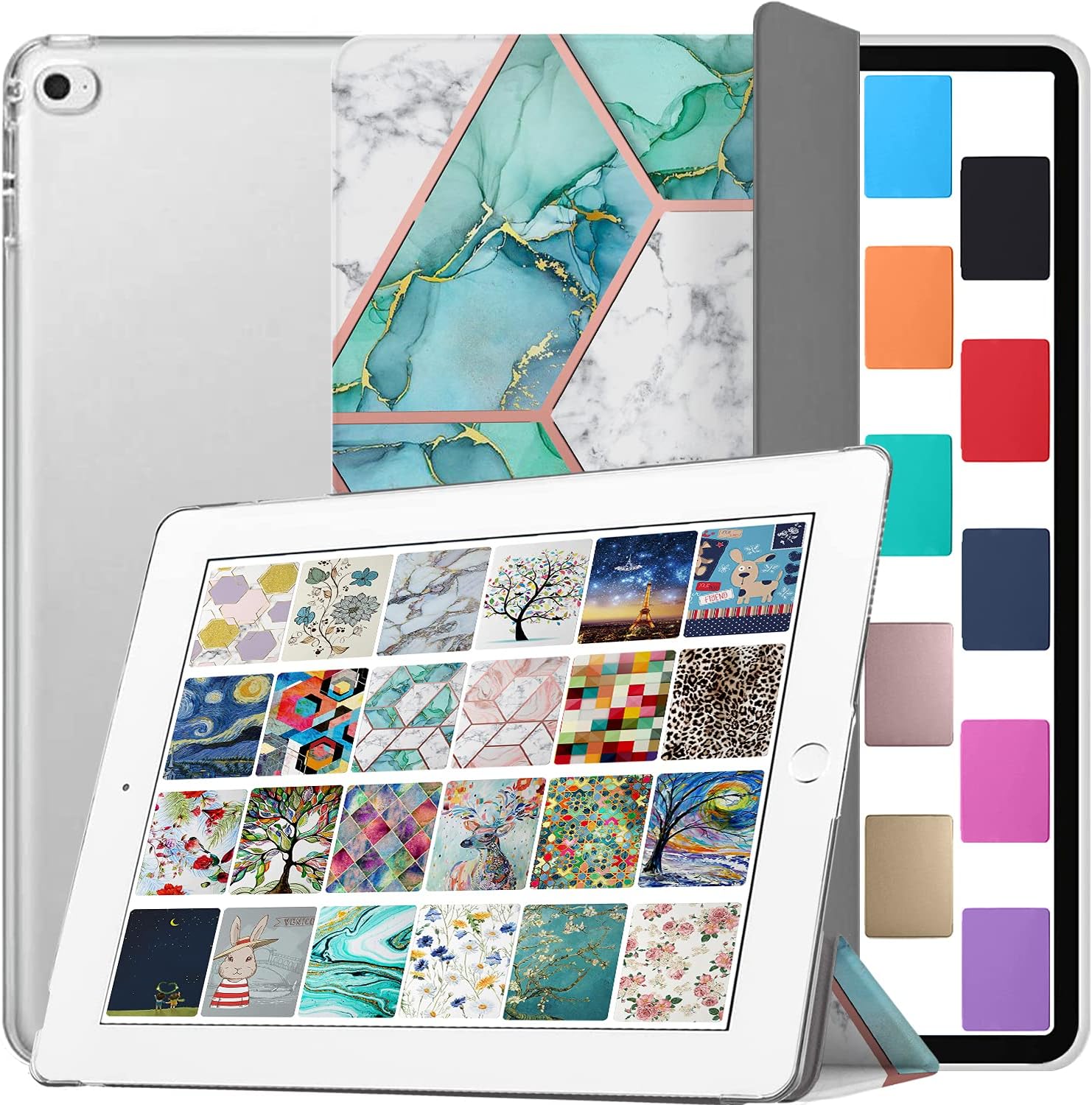 DuraSafe Cases for iPad Mini 4th Generation Printed Cover A1538 MK6K2LL/A MK6J2LL/A MK6L2LL/A A1550 MK9J2LL/A MK9H2LL/A MK9G2LL/A MK9P2LL/A A MK9N2LL/A MK882LL/A MK862LL/A MK872LL/A - Marble Green