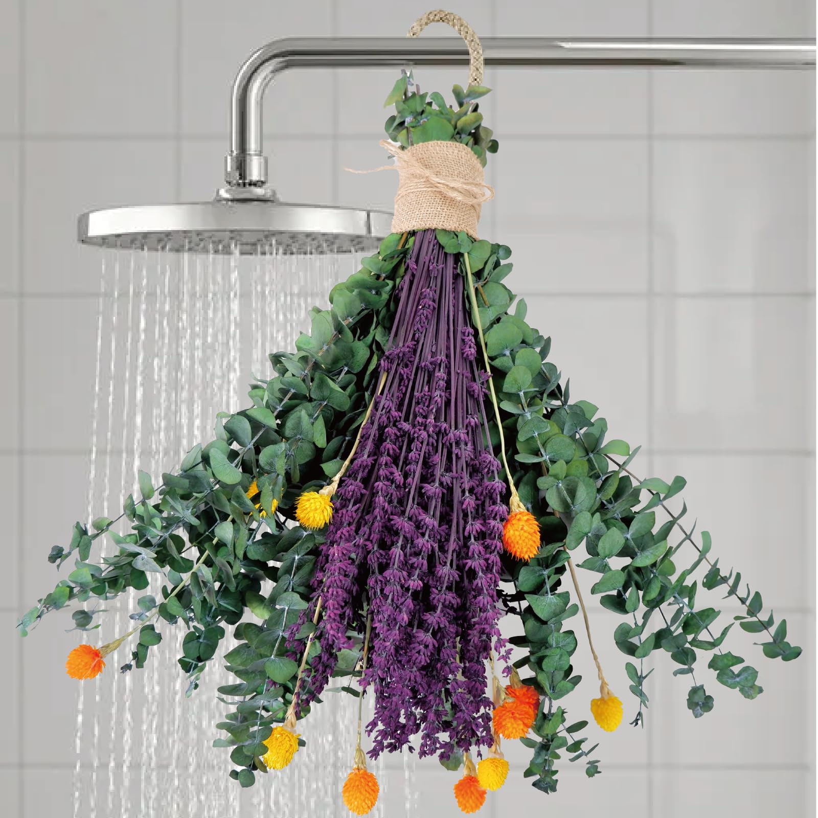 120Pcs Dried Eucalyptus &amp; Lavender Bouquet, Natural Home Decor