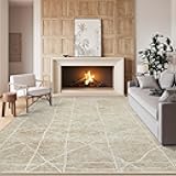 6x9 Area Rug Living Room Rugs: Washable Rugs Large Abstract Modern Non Slip Indoor Thin Low Pile Carpet for Living Room,Bedroom,Dining,Office,Farmhouse Decor Beige White