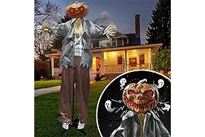 6.9ft Animated Halloween Pumpkin Scarecrow