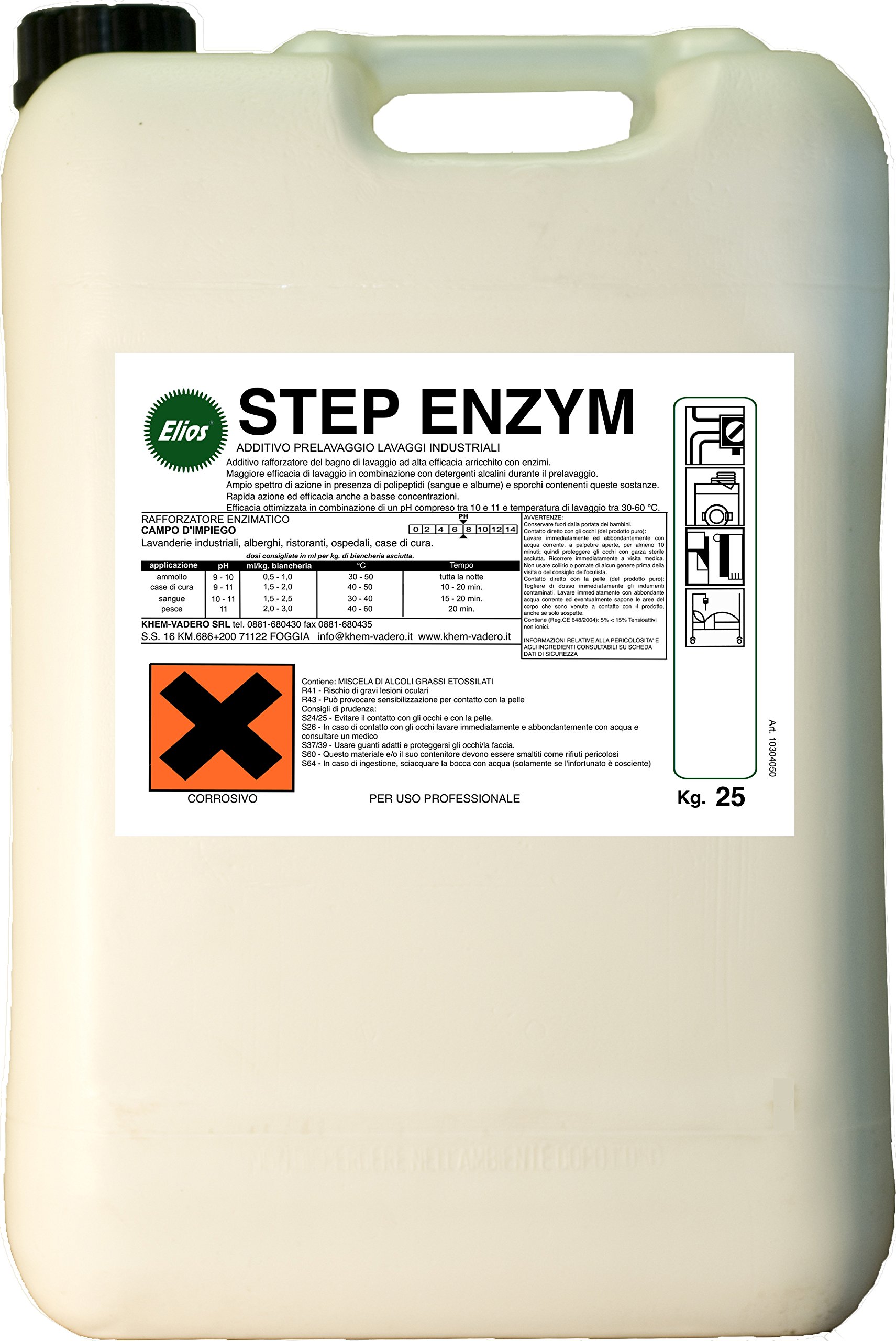 Elios - Etap ENZYM wysoce skuteczny dodatek do kąpieli wzmacniający enzymy, zwiększona skuteczność mycia w połączeniu z alkalicznymi środkami czyszczącymi podczas wstępnego mycia, w pralce z
