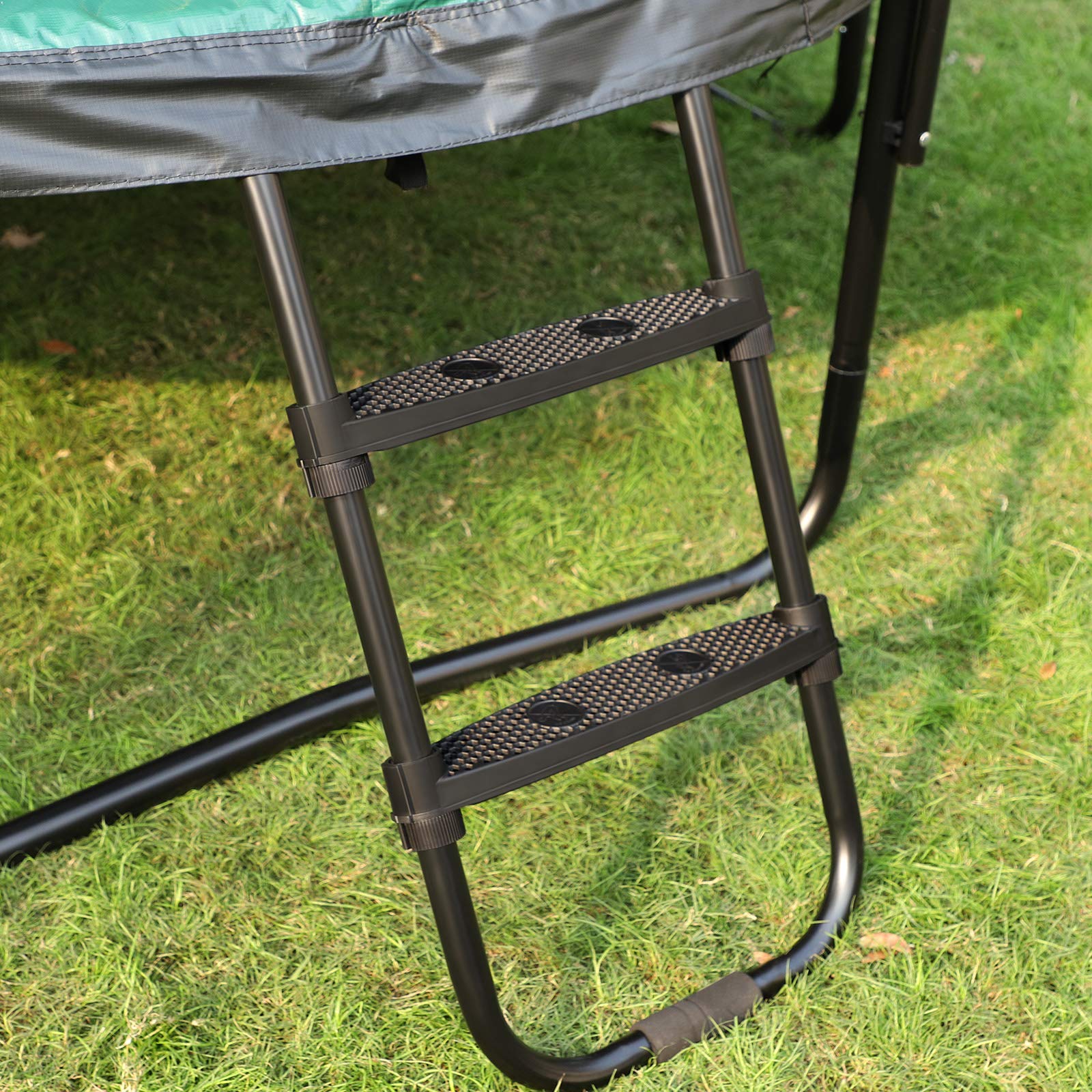SONGMICS Escalera de Cama Elástica Antideslizante, 76 cm de Altura, con Marco de Metal y Escalones Anchos, Negro SLD76BK