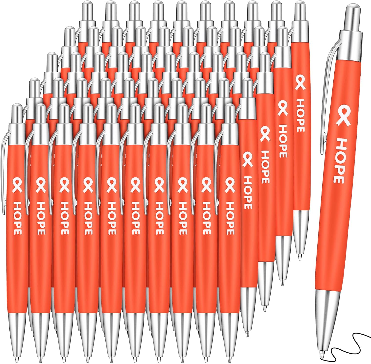 Qilery 200 Pcs Breast Cancer Awareness Pens Bulk Ribbon Awareness Ballpoint Pen Anti Violence Bracelets Leukemia Aware Mental Heath for Volunteering Office Supplies (Purple)