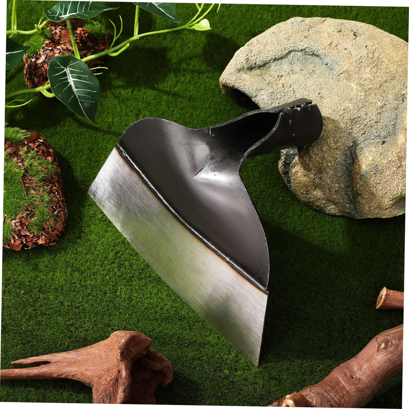 Kichvoe Strumento Manuale per Giardinaggio in Acciaio per Diserbo e Scavo Terreno, Larga per Orto e Frutteto senza Manico, Utensile per Lavoro Agricolo