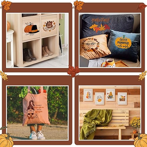 Miniatura 5 de 30 parches de transferencia para planchar de otoño, calabaza, transferencia para camisetas de Acción de Gracias, calcomanías para planchar en hojas