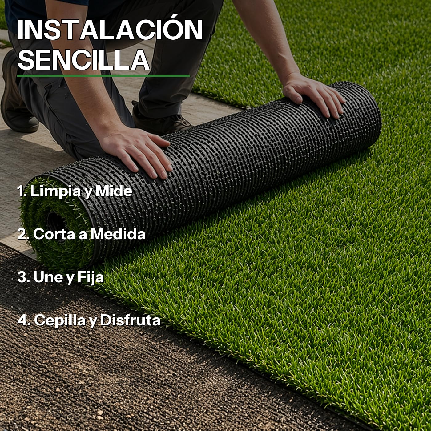 Rollo Césped Artificial 30 mm 1 x 5 m (5 m²), Alfombra Sintética para Interiores y Exteriores, Terrazas, Balcones y Jardín