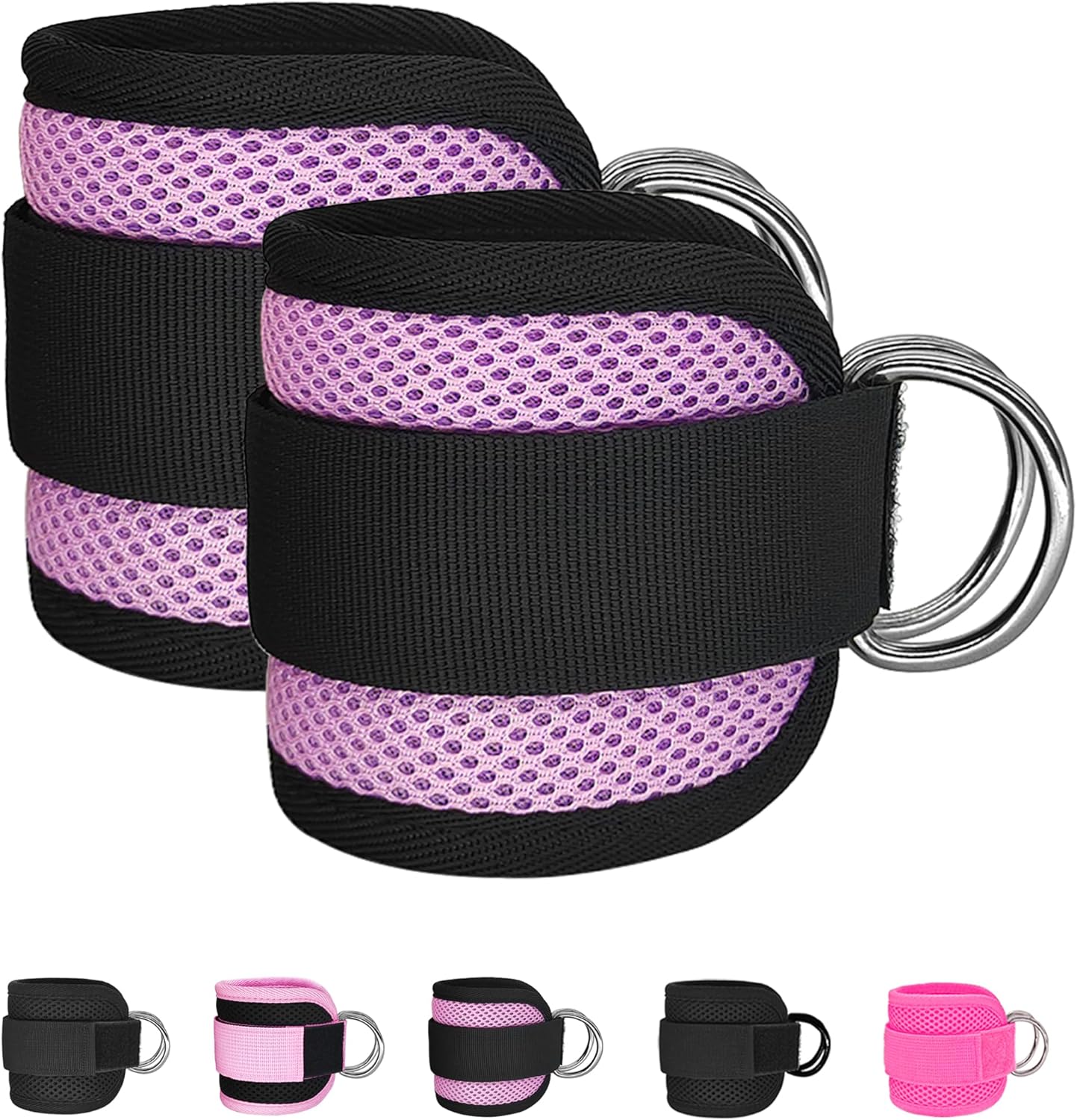 Fitness Ankle Straps for Cable Machine, Kickbacks Glute Workouts, Lower Body Exercises, Adjustable Leg Straps with Neoprene Padding Men Women