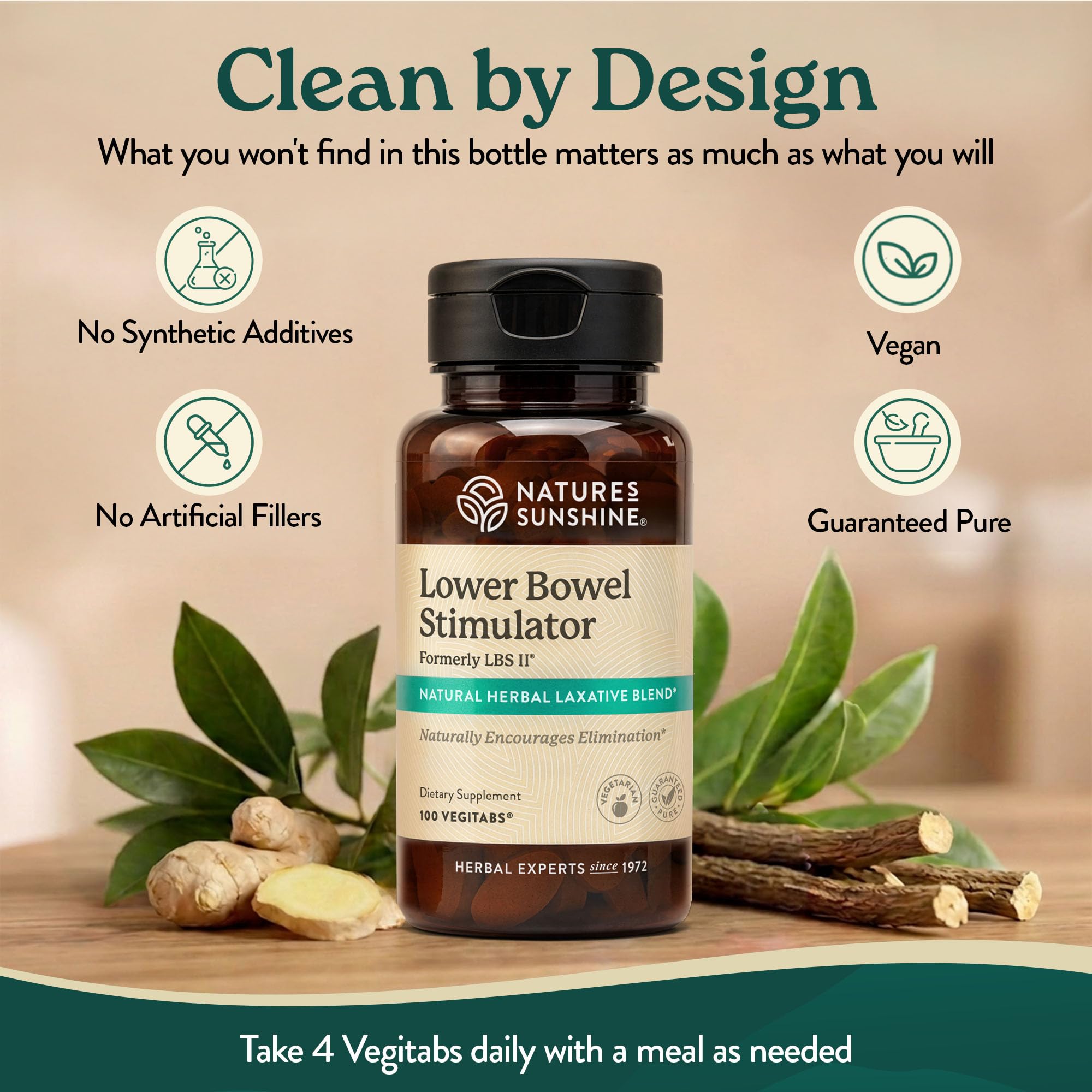 Nature's Sunshine Lower Bowel Stimulator VegiTabs - Bowel Movement & Constipation Relief for Adults with Natural Laxative Herbs, Cascara Sagrada Bark, Colon Cleanse & Detox Supplement, Vegan, 100 Ct — Amazon image 4