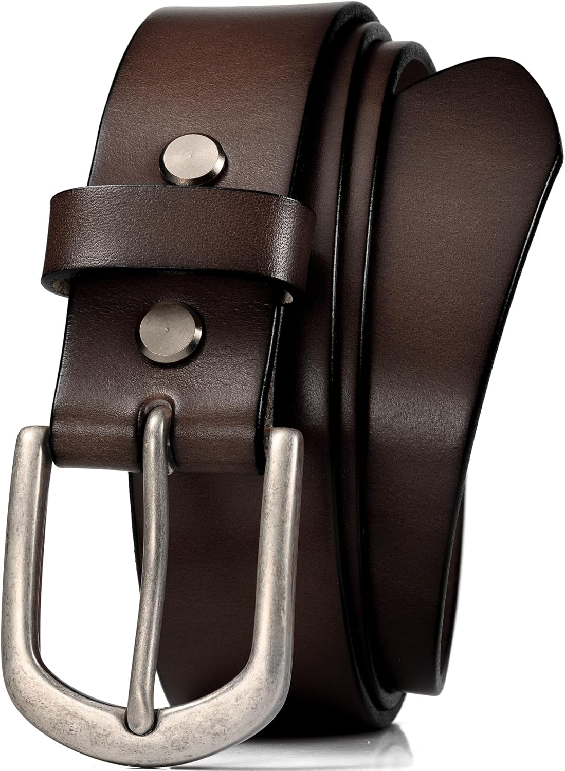 WOLFANT Men's 1.5" Top Full Grain Leather Belt in Gift Box,100% Italian Real Solid Leather