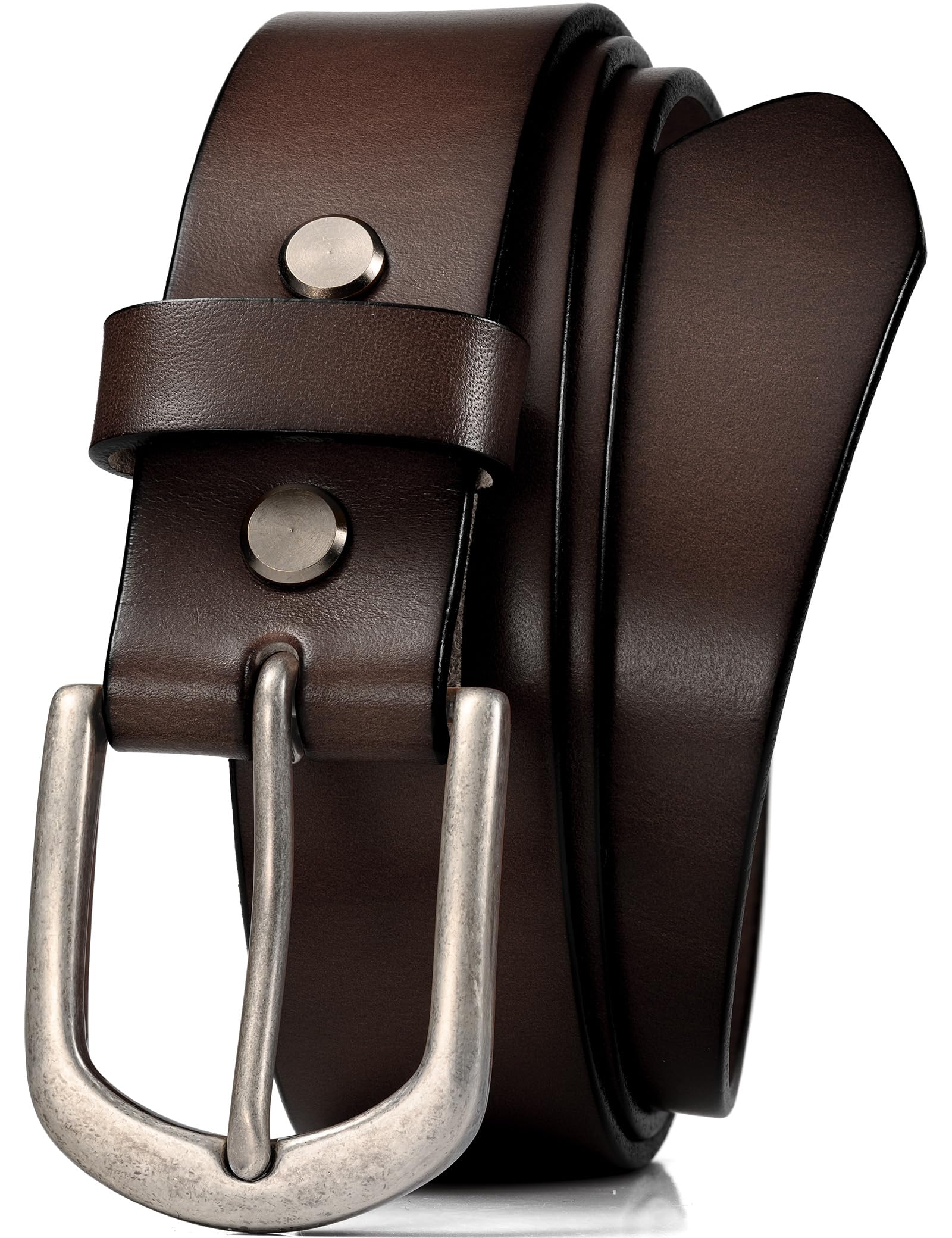 WOLFANT Mens 1 5 Top Full Grain Leather Belt in Gift Box 100 Italian Real Solid Leather