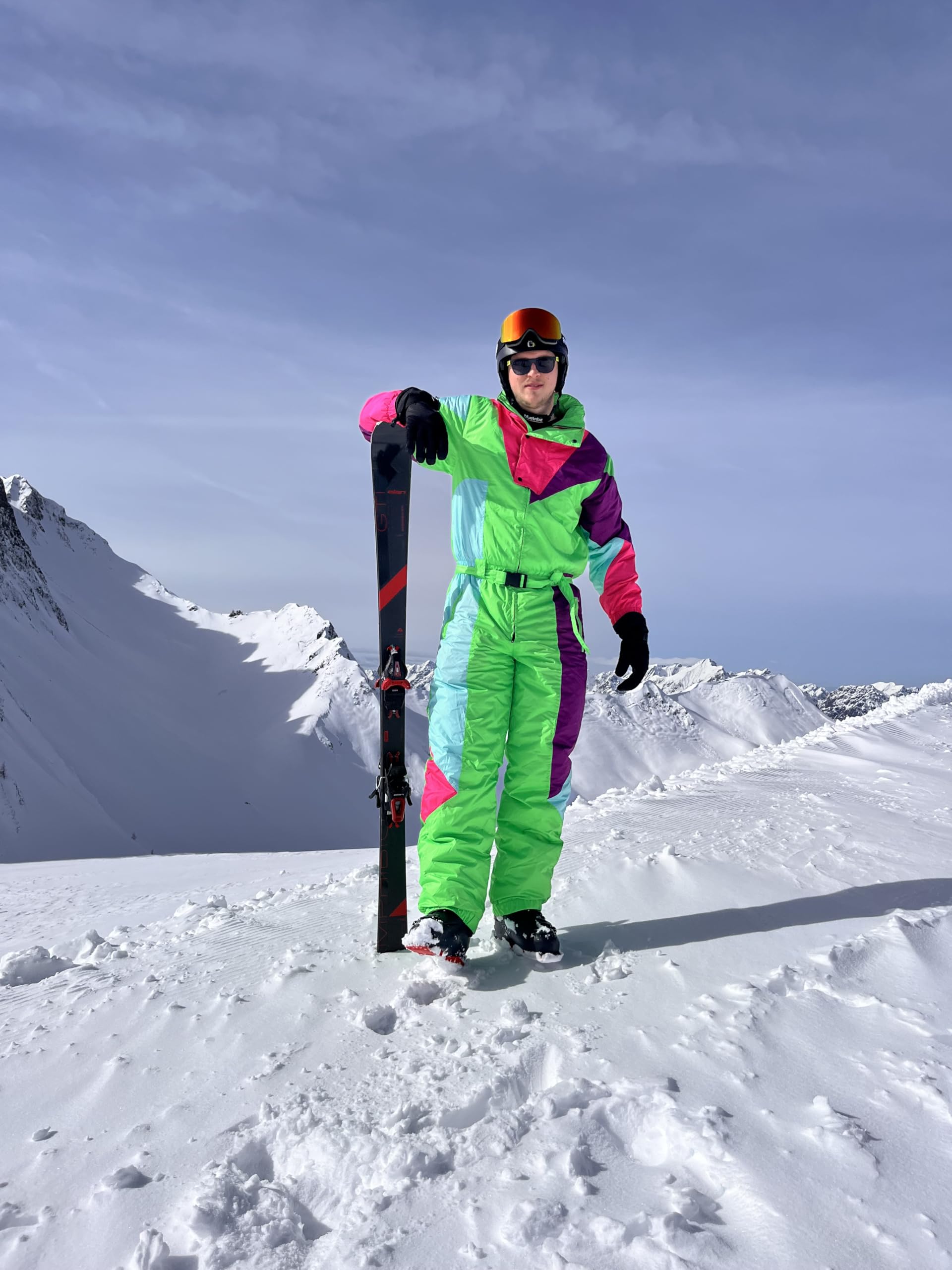 Old School Skianzug - Unisex Retro-Ski-Outfit - Wind- und wasserdicht - Perfekt für Après-Ski - Erhältlich in den Größen S bis XXL