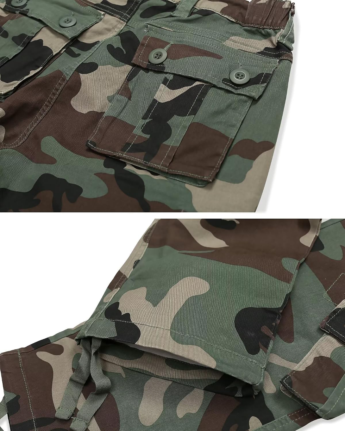 Women's Cargo Pants, Camo Hiking Pants, Y2K Casual Parachute Pants with Zipper Pocket
