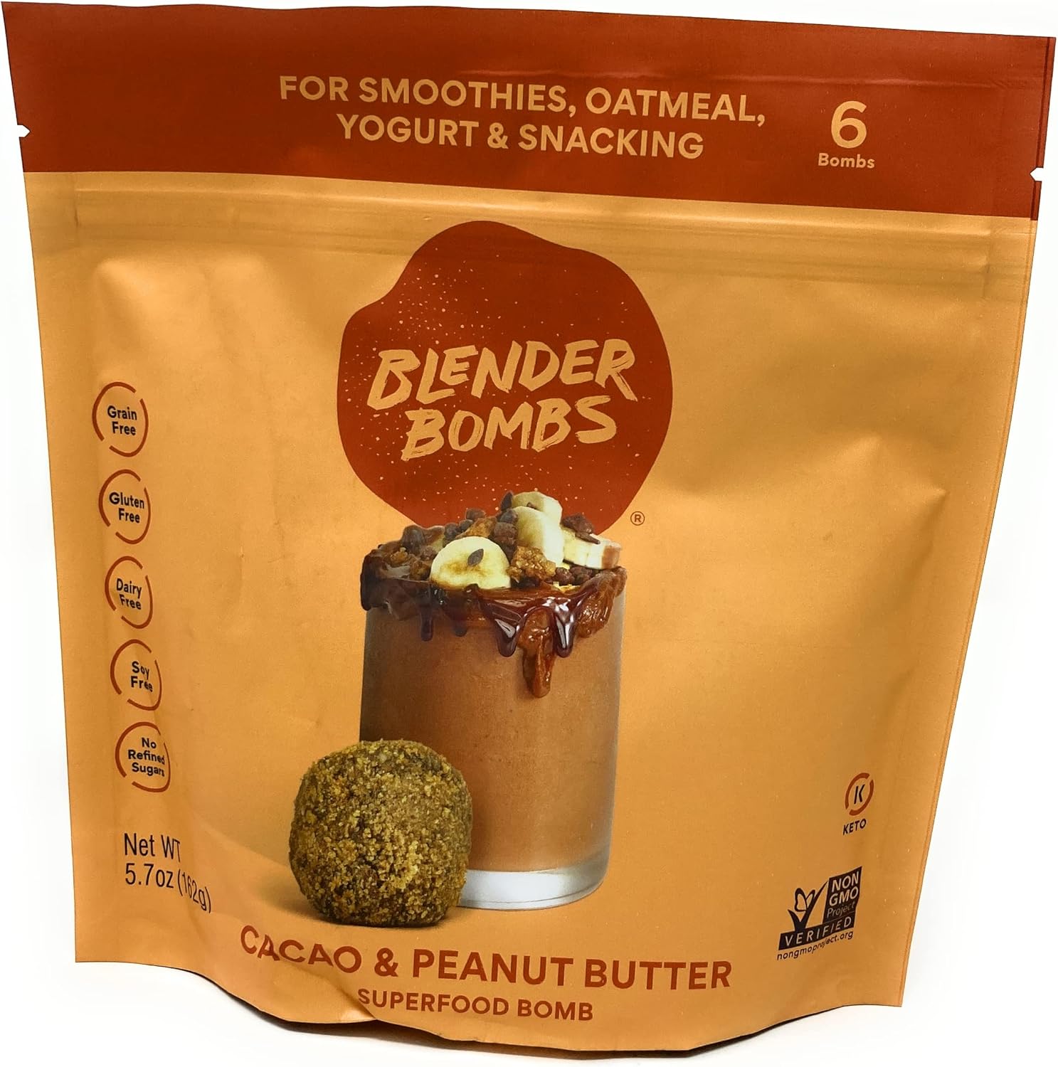 Blender Bombs Cacao and Peanut Butter Smoothie Booster, 5.7