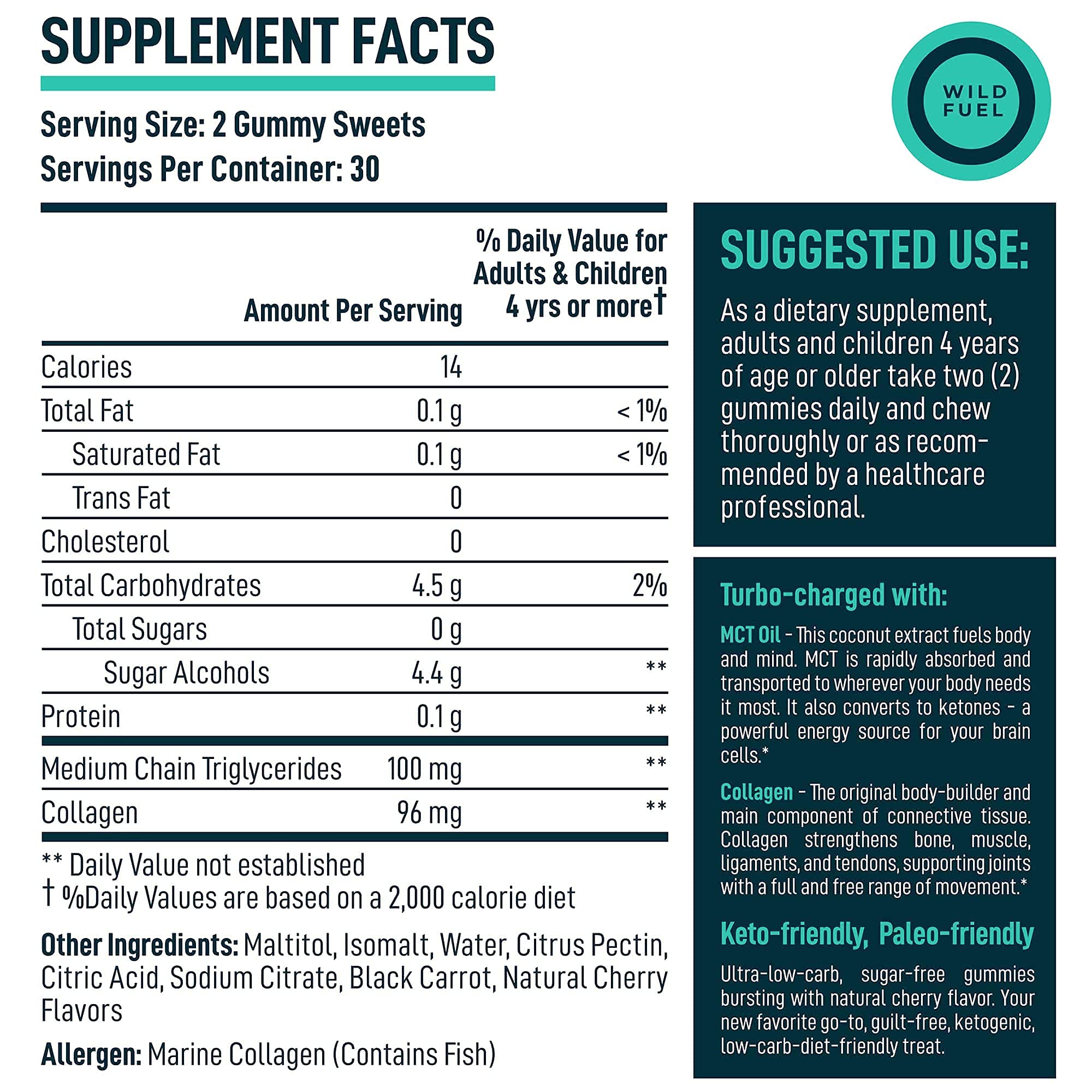 Buy Keto Candy Collagen Gummies with MCT Oil Wild Fuel Pre Workout