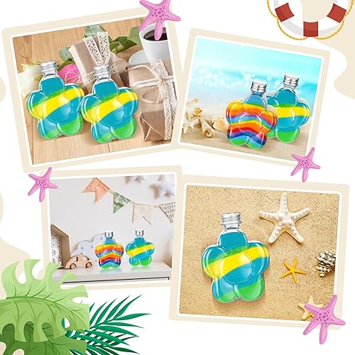 Miniatura 4 de Hsei 50 botellas de poción y 5 embudos pequeños, tarros redondos de vidrio transparente para licor, decoración de Halloween, manualidades, regalo,