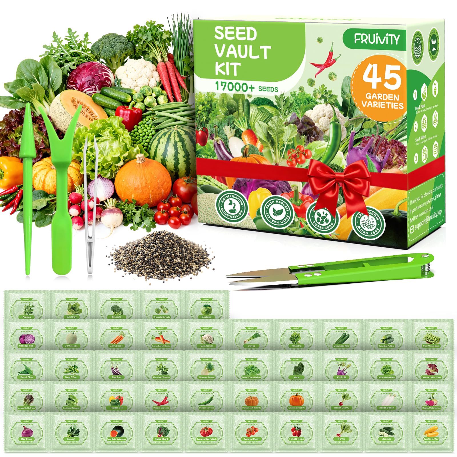 45 Vegetable Seeds Variety Pack Fruivity