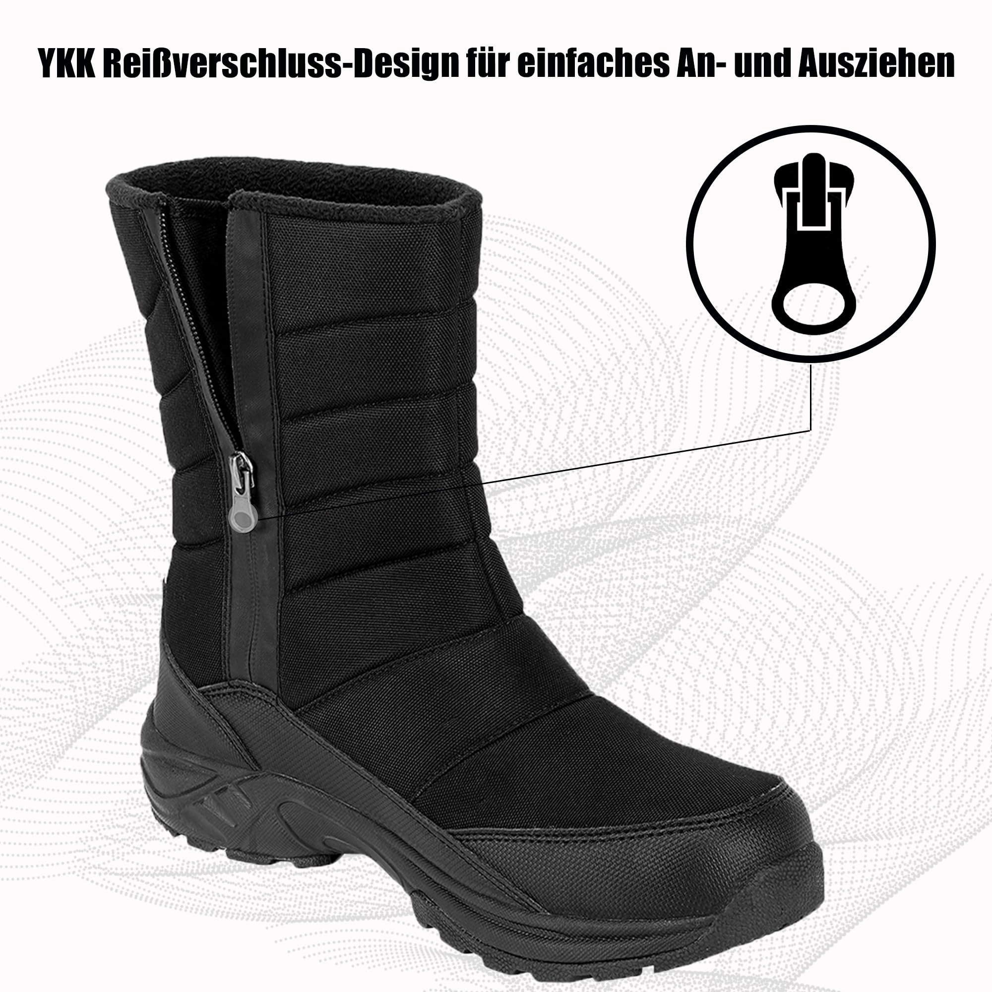 TLOLA Winterstiefel Herren Wasserdicht Winterschuhe Warm Gefüttert | Schneestiefel Leicht Wanderschuhe Trekkingschuhe Rutschfest Stiefel Herren Ski Outdoor Boots Herren