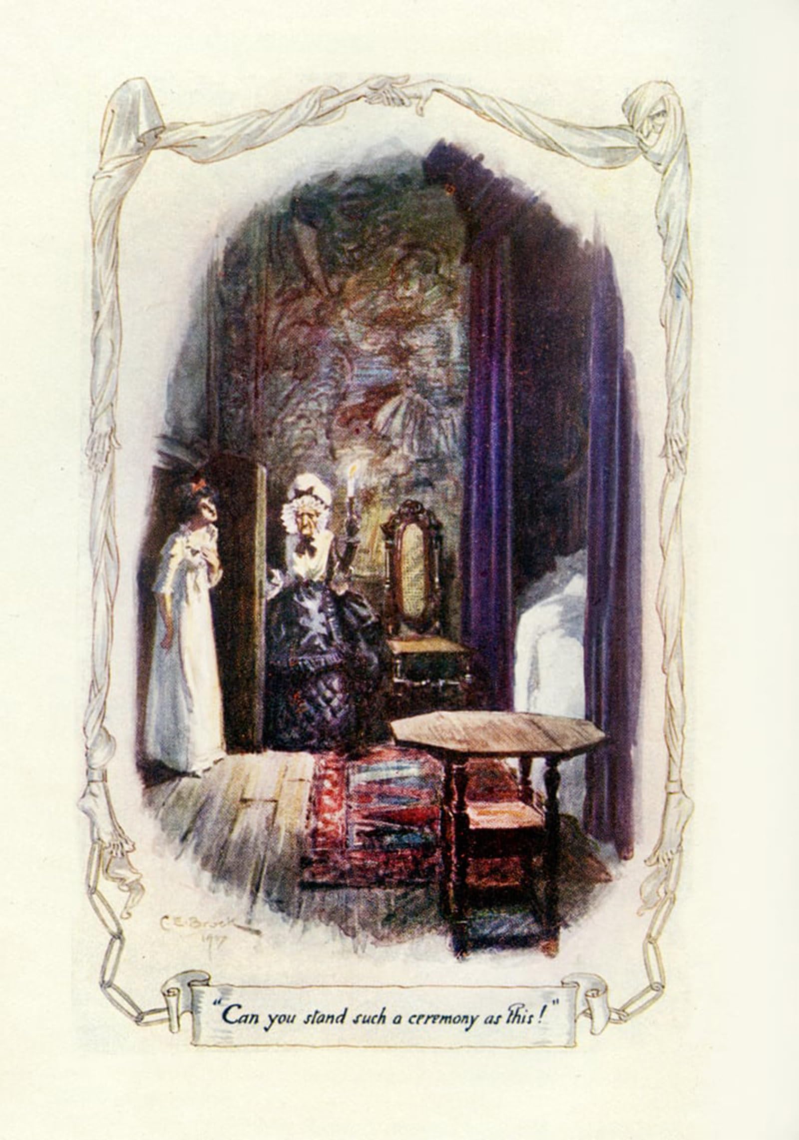 SERENDIPITP Vintage Picture Print on Canvas Wall Art Poster Can You Stand Such a Ceremony As This by Charles Edmund Brock Artwork Print Poster for Wall Decor 60x90cm