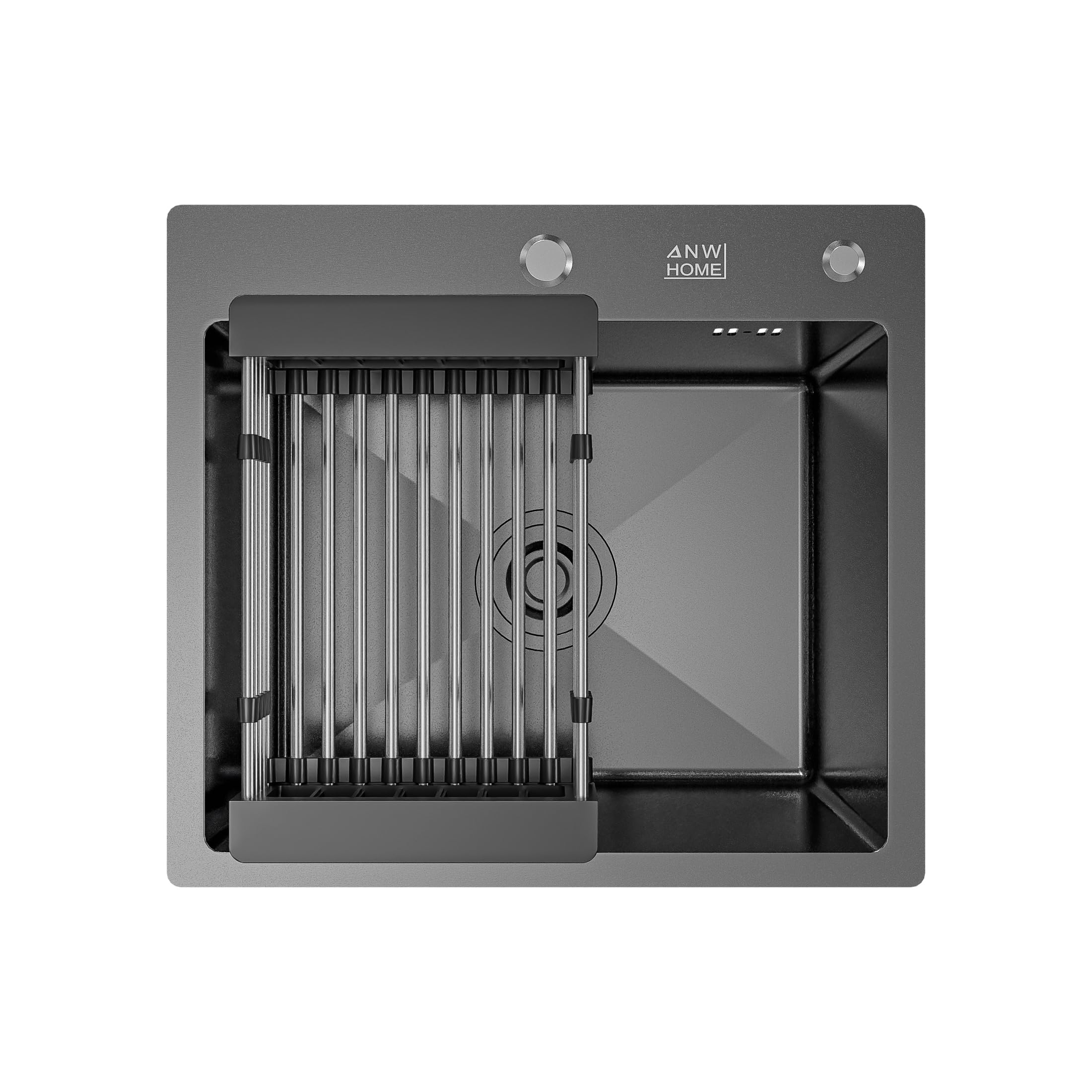 ANW HOME Kitchen Sink Single Bowl 50x45 cm, Graphite PVD