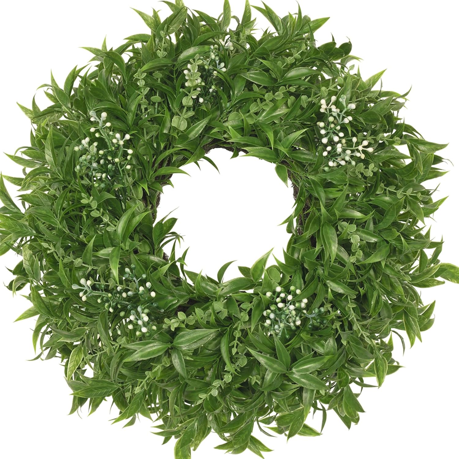 26 Inch Large Boxwoods Wreaths for Front Door Artificial Green Eucalyptus Leaves Greenery Indoor Outdoor Wreath Home Decor Porch Window Wall Farmhouse Door Decorations Spring Summer All Season - Image 9