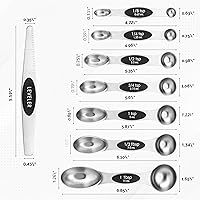 Vista 3 de Spring Chef Juego de cucharas medidoras magnéticas de acero inoxidable con imanes N45 fuertes, accesorios de cocina de metal resistente para hornear