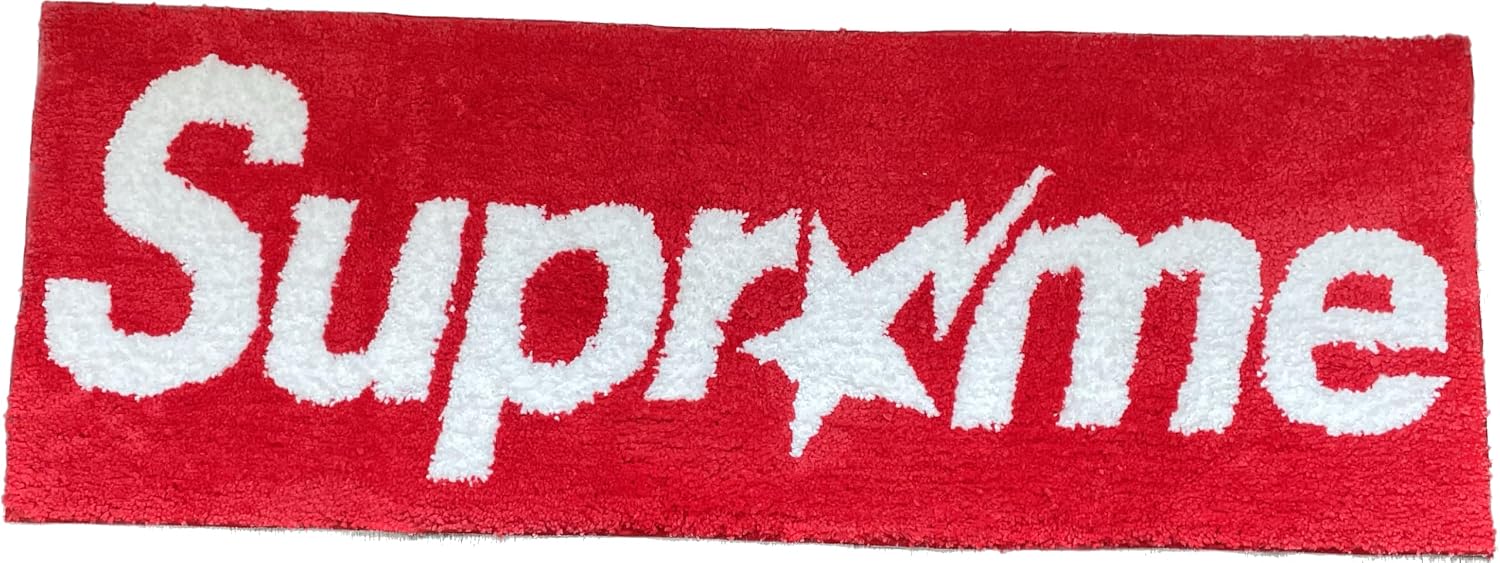 Luxape Supremed Rug – Hypebeast Room Decor – Handmade & Premium- 43 * 16in (110cm) – Suprme Decor – Designer Rugs – Aesthetic Room Decor Rug