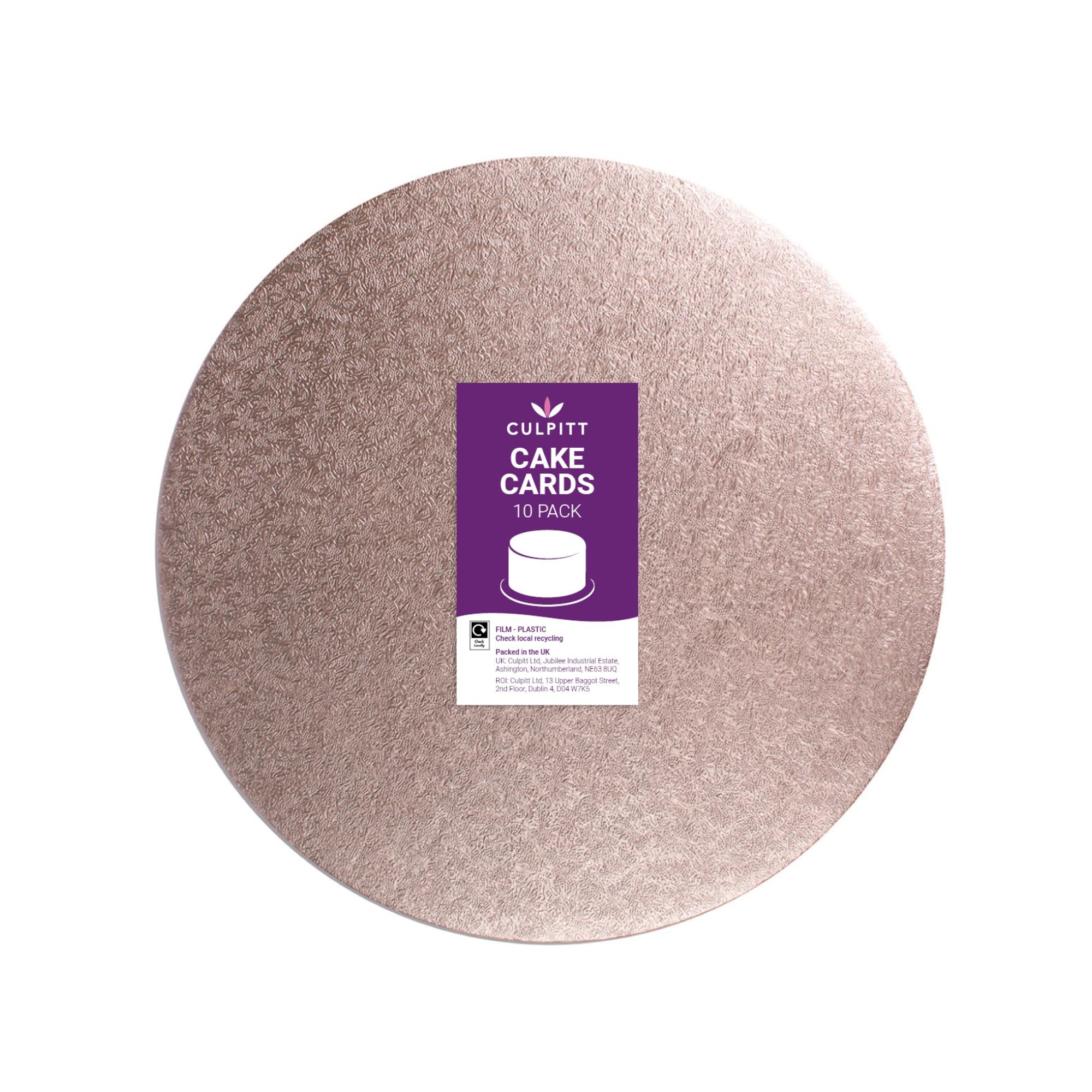 Culpitt Rose Gold 10" Round Cake Boards | | 2.7Mm Cards For Celebration Desserts, Birthday Treats, Tiered Sponge, Cupcakes, And More! 10 Inch, Pack Of 10