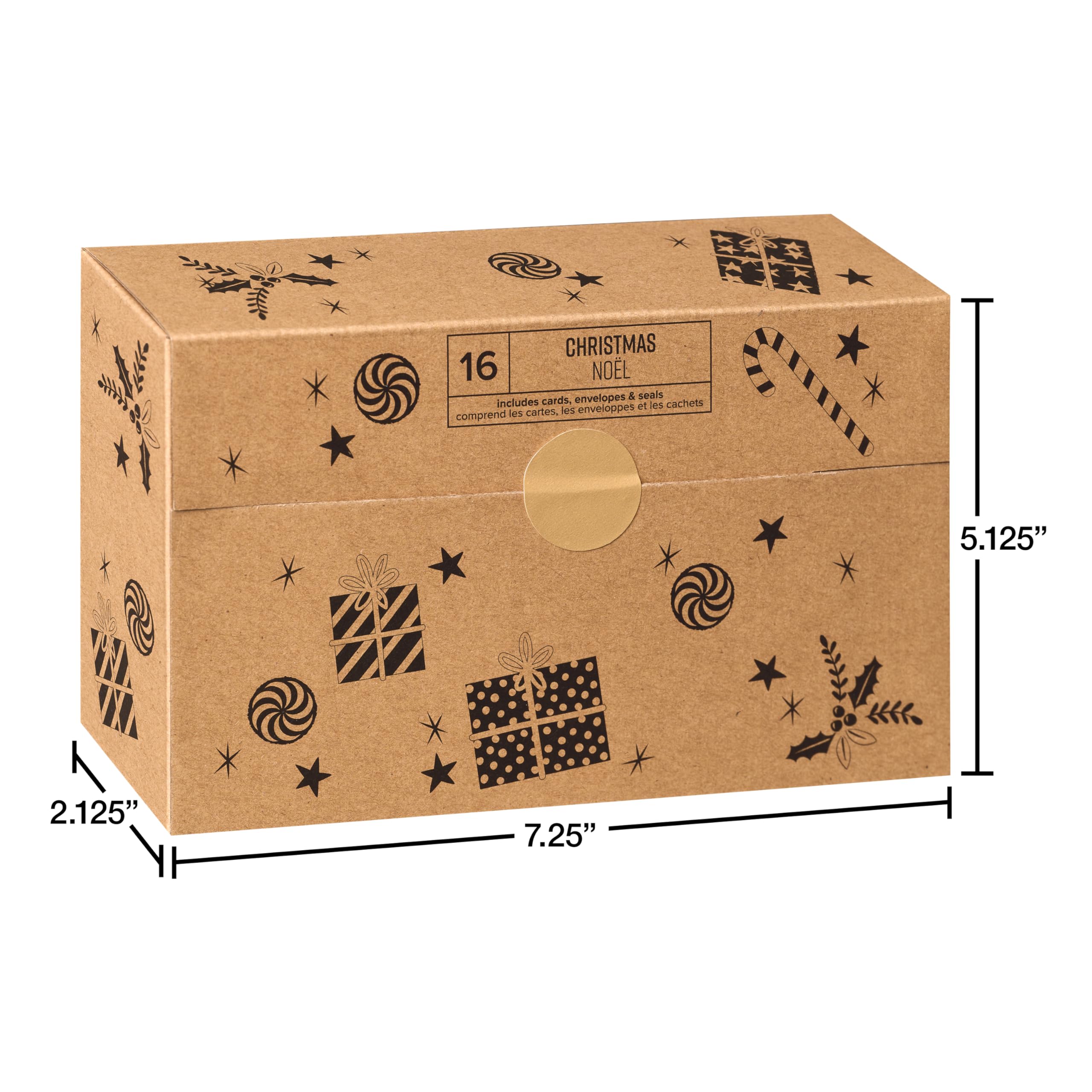 American Greetings Assortiment de 16 cartes de Noël avec enveloppes et autocollants pour enseignants, baby-sitters, soignants
