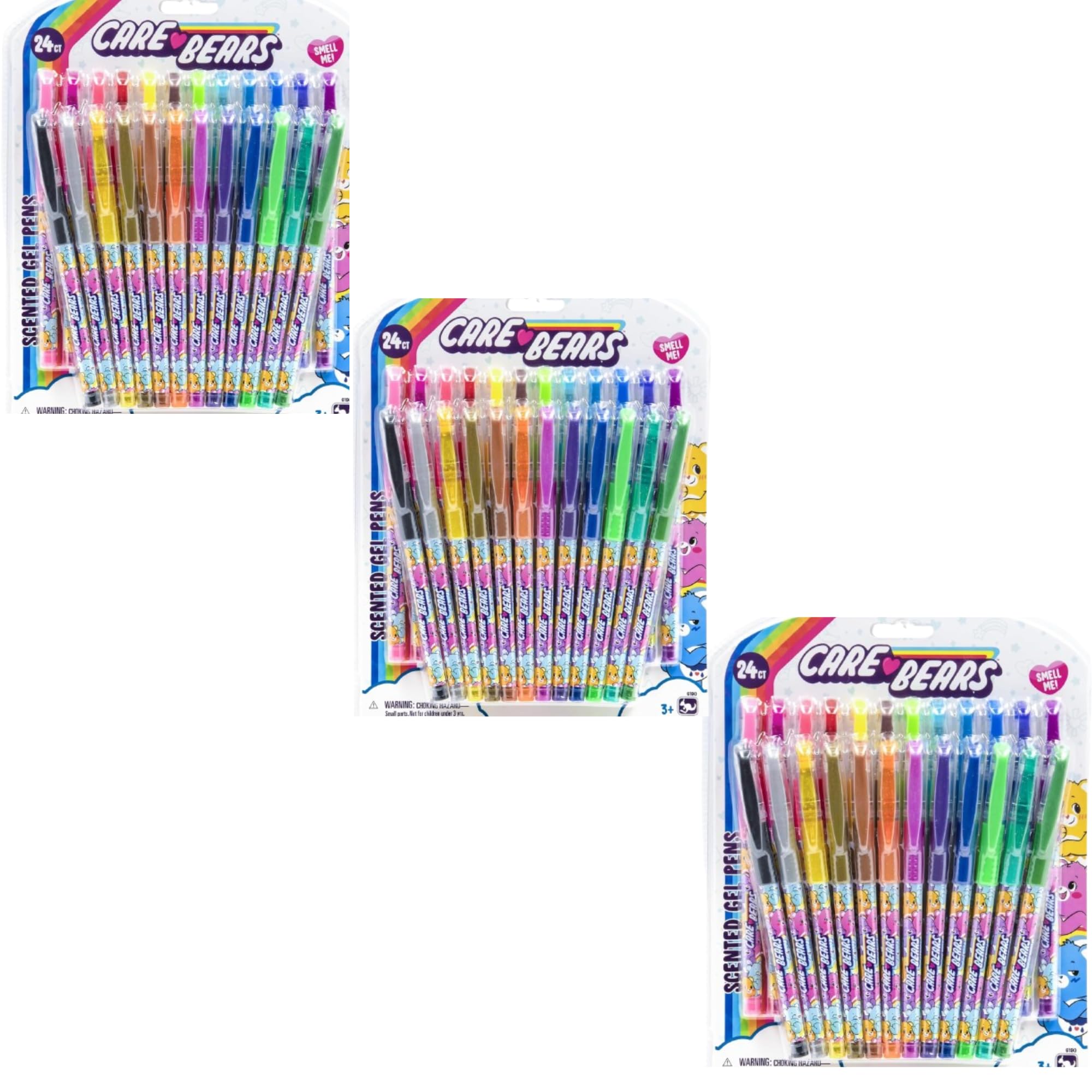 Care Bears 24ct Scented Gel Pen Set – Fun Scented Writing Pens with Vibrant Colors – Perfect for Drawing, School Supplies, Art Projects - Pack of 3 – Great Gift for Christmas