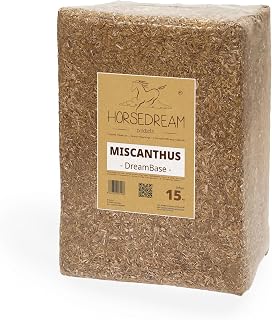 Miscanthus Einstreu DreamBase – Kleintierstreu, 15 kg | Chinaschilf Einstreu, saugstark, staubarm, geruchsbindend, trockenes Gehege, ergiebig, biologisch abbaubar, kompostierbar