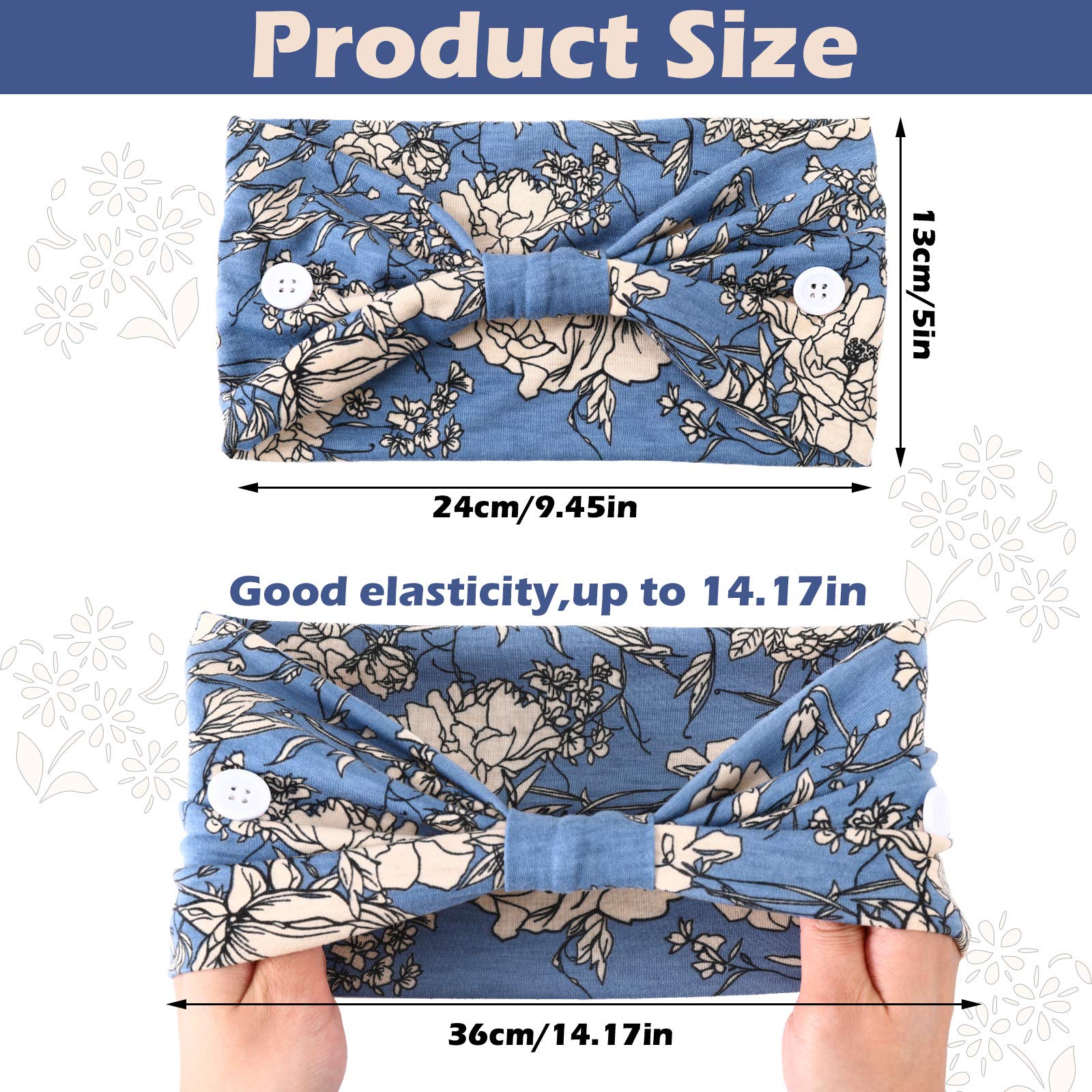 Amazon.com : WILLBOND 6 Pieces Nursing Headbands with  display picture 1