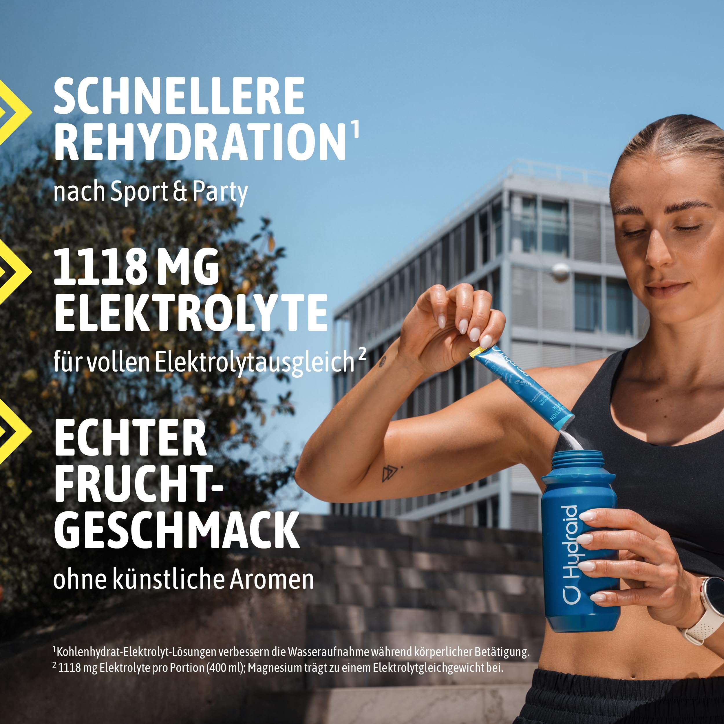 Hydraid Hydration Helper® LEMON - Elektrolyt Pulver, 25 Sticks | 1118 mg Elektrolyte pro Stick mit Natrium, Kalium & Magnesium – für Sport, Alltag und Hitze - Zitrone Geschmack