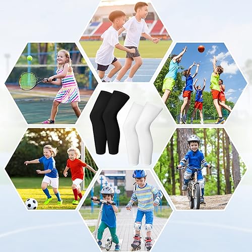 Miniatura 5 de Kids Long Compression Leg Sleeves Non Slip UV Protection Thigh Calf for Boy Girl Youth Basketball Running Sport