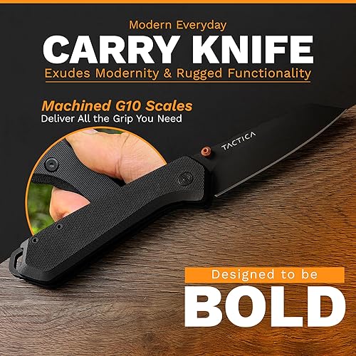 Miniatura 6 de TACTICA Cuchillo de bolsillo plegable para camping, senderismo y uso diario  Pequeño cuchillo de bolsillo EDC para hombres y mujeres  Cuchillo de