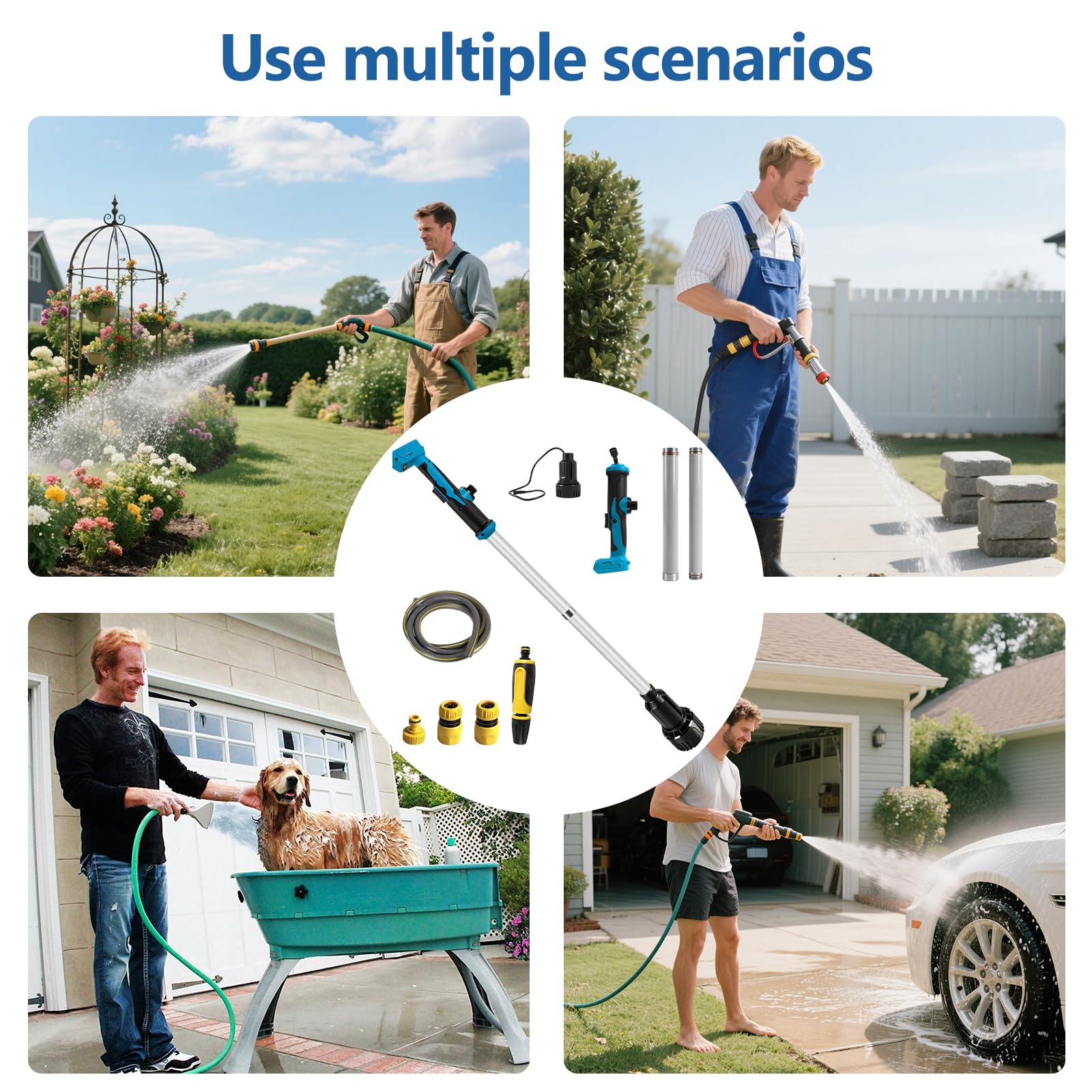 Bomba de transferencia de agua compatible con la batería de 18 V de Makita Bomba para depósitos de agua de lluvia Altura de elevación 3M 3600L/H 19000 RPM para piscina, jardín y estanque